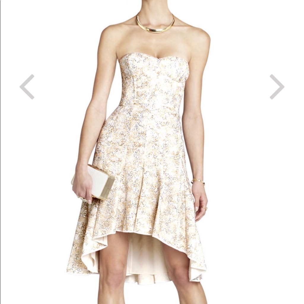 Bcbg Bryleigh Strapless Sequined And Lace Dress